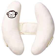 兒童安全座椅頭部固定枕, 猴子圖案, 白色, 1個