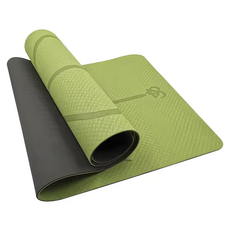 AMYUP 小鮮肉媽咪寶貝生活館 環保TPE正位線瑜珈墊, 183 x 80 x 0.6cm, 艾草綠, 1個