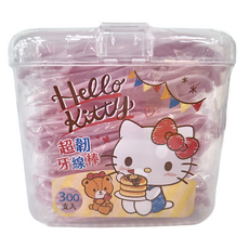 Sanrio 三麗鷗 Hello Kitty 超韌牙線棒, 300支, 2盒