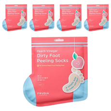 FRUDIA 給足面子 桃氣3D嫩足膜, 溫和去角質, 舒緩足部疲勞, 40g, 1雙, 5包