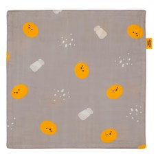 Runny yolk. 朗尼幼克 純棉小方巾 100%純棉 台灣製造 25x25cm, 粉墨登場 奶灰, 1條