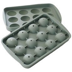 糖果色矽膠12格圓球製冰盒，食品接觸，可重複使用, 130*205*37mm, 綠色, 1個