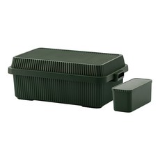 like-it 多功能直紋耐壓收納箱 附分隔盒 53L, 森林綠, 1組