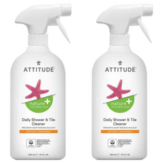 ATTITUDE 艾特優 浴室瓷磚清潔劑 - 柑橘味 800ml 低過敏性 天然清潔皂苷和葡萄糖酸鈉, 2瓶
