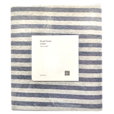 HOLA 和樂家居 自然針織條紋被套, 經典灰藍