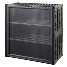 FAmILyLIFE 生活 貨櫃磁吸門展示盒 A-484-BK 黑色 3層, 1個