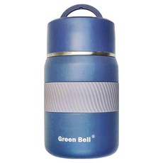 Green Bell 綠貝 316陶瓷悶燒罐 耐熱保溫 附湯匙 附保護套, 琉璃藍, 1L, 1個