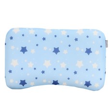 PeNi 培婗 3D立體透氣可調式兒童枕 適用年齡 0-12歲, 藍白星星, 48 x 28 x 5cm