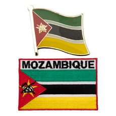 A-ONE 匯旺 莫桑比克 國旗刺繡 + 國旗別針 彩色 1.5+2.0g, 1組