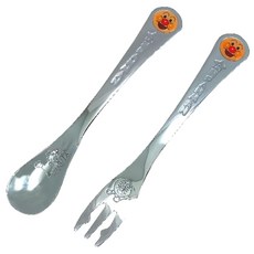 ANPANMAN 麵包超人 不鏽鋼湯叉組 Set, 小尺寸, 湯匙 + 叉子, KK-238, 1組