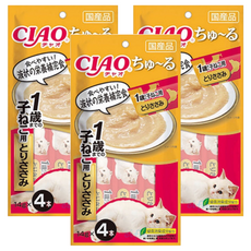 INABA CIAO 啾嚕 肉泥 1歲幼貓用 SC-174, 雞肉, 56g, 3袋