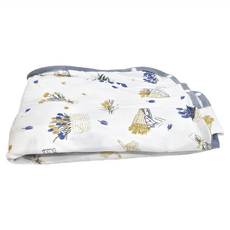 OhBabyLying 開釦袖成長包巾 春秋薄款, 100%棉, 多色, 動物圖案, 白底鬱金香