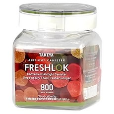 TAKEYA 透視密封收納罐 角型 800ml，氣密保鮮，日本製造, 1個
