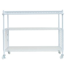 dayneeds 日需百備 輕型三層推車旗艦組 置物架/微波爐架/層架/鐵架 120 x 45 x 90cm, 白色, 三層