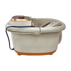 SUPA FINE 勳風 按摩滾輪加熱式氣泡按摩足浴機 1台, HF-G508H, 米白色 + 金色 + 橘色