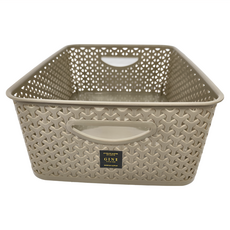 GINI 北歐編織系列收納籃 L38.9xW28.6xH13.5cm 13L, 可可棕色, 1個