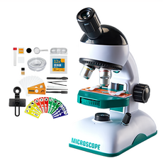 学优马 教學級 顯微鏡 42件豪華套組 200倍/600倍放大倍率 適用年齡: 6歲以上, 1組, 1200倍