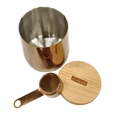 A-IDIO 阿迪優 鈦金密封罐 咖啡豆罐套裝 香檳金 附7g豆匙, 1組