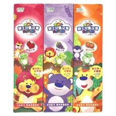 LION 獅王 兒童牙膏 橘子 葡萄 草莓 3條裝 45g 兒童護齒, 1組