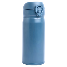 FRANCASINO 弗南希諾 彈跳真空保溫瓶 320ml 304不鏽鋼 真空斷熱設計 高效保溫保冷, 普魯士藍色, 1瓶