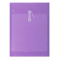 DaTaBanK 三田文具 A4直式縄扣公文袋 透明PP材質 12個/包, 33 x 25cm, 紫色