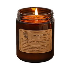 棕瓶香氛蠟燭 青檸羅勒柑橘 200g 居家香氛 淨化空氣, 1件