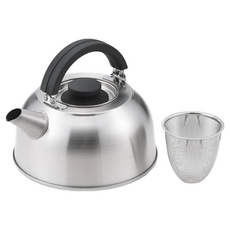 YOSHIKAWA 吉川 可收納不鏽鋼開水壺 附濾網 2.8L, 適用於瓦斯爐和電磁爐, 1個