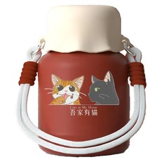 A&R 吾家有貓 MAGIC FOOD JAR 316不鏽鋼內膽燜燒杯, 紅色, 680ml, 1組