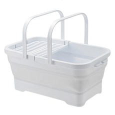 iSETO 伊勢藤 日本製 折疊洗衣籃 洗鞋盆 洗車桶 15L, 白色
