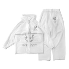 WOODSTUCK兩件式雨衣，防雨, 楓葉白, 3XL