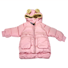 羽絨棉小熊外套, 100碼建議85~95cm, 粉色, 1件