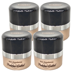 Powder Label 毛髮遮蓋粉霜, 4g, 日本製造, 柔軟海綿頭設計, 深棕色, 4個