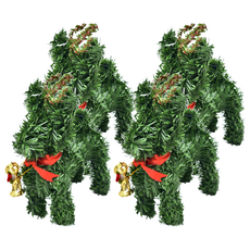 聖誕糜鹿加鐘, 6吋, 4組, 綠色