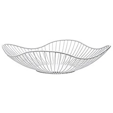 好物良品 客廳裝飾藝術金屬鏤空收納水果籃 花邊形矮款 白色, 28 x 9.5 x 7.5cm, 1個