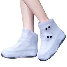 葉子小舖 雙排扣雨鞋套 白色-【XL】,1入