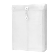 HFPWP 環保無毒 加大直式PP附繩立體壓花透明文件袋 台灣製 GF119-WT 0.18mm 白色,10個