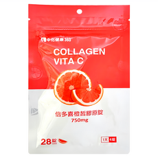 中化健康360 倍多喜橙皙膠原口含錠, 28顆, 1.2g, 1包