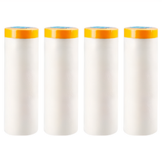 遮蔽防塵膜 4捲 油漆噴漆用 透明PE保護膜, 2.4 x 15m