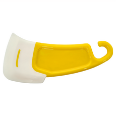 短柄矽膠刮刀，耐熱200℃，帶掛鉤孔設計, 黃色, 1支