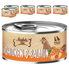 Absolute Bites AB饗食無穀低敏罐, 雞肉 + 鮭魚, 80g, 6罐