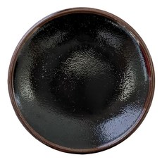 美濃燒 柚子天目黑12.5皿 日本製, 1個, 黑色