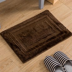 G+居家 回 記憶綿 毛絨彈力止滑墊 加厚, 40 x 60cm, 深咖啡色, 1個