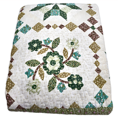 BonBon naturel 拼布大地墊 雙人拼布墊 100%棉, 160 x 210cm, 八角星