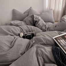 Hoom 禾慕生活 柔軟微皺水洗棉床包