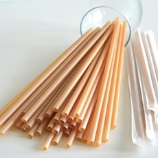 renouvo 斜口甘蔗吸管, 12MM*210MM, 天然甘蔗纖維與聚乳酸(PLA)材質, 耐熱-20至50度C, 50支/包, 1包