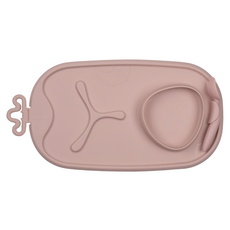 b.box 隨行矽膠餐墊 寶寶餐墊 便攜式 矽膠材質 安全無毒, 莫蘭迪粉, 1個