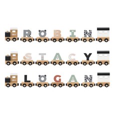 TRYCO 木製字母火車車尾 激發想像力 字母學習, 6.8 x 3 x 6.8cm, 木色, 1入