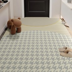 侘寂風防滑PVC皮革地墊, 白霧門, 1個