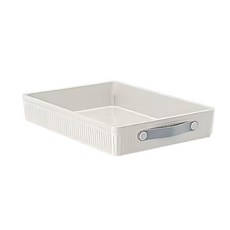 FAmILyLIFE 生活 抽屜式無痕貼金屬滑軌收納盒 780g 6L, 白色, 1個