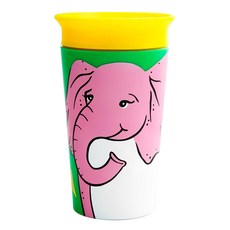 munchkin 滿趣健 360度繽紛防漏杯 266ml, 紅點設計獎, 美國牙醫推薦, 黃色大象, 1個